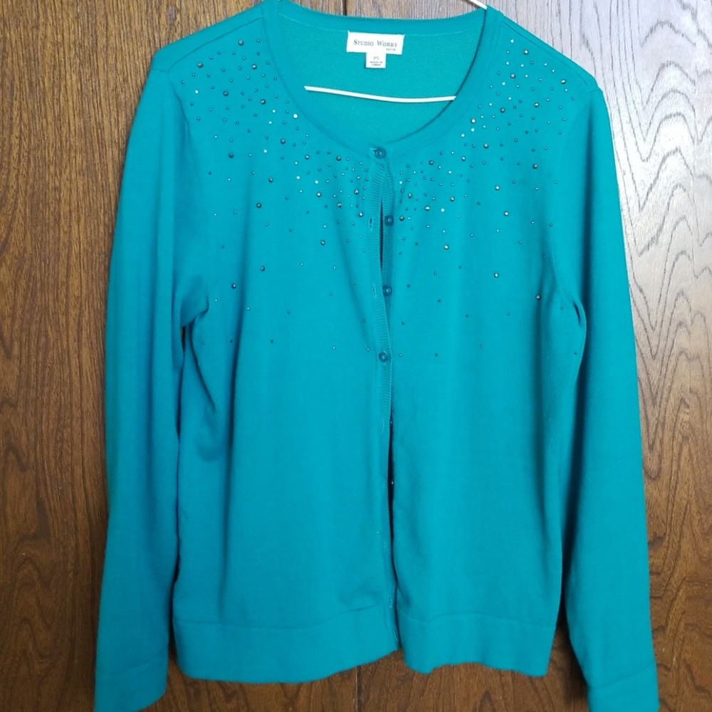Teal Green Studio Works Cardigan
